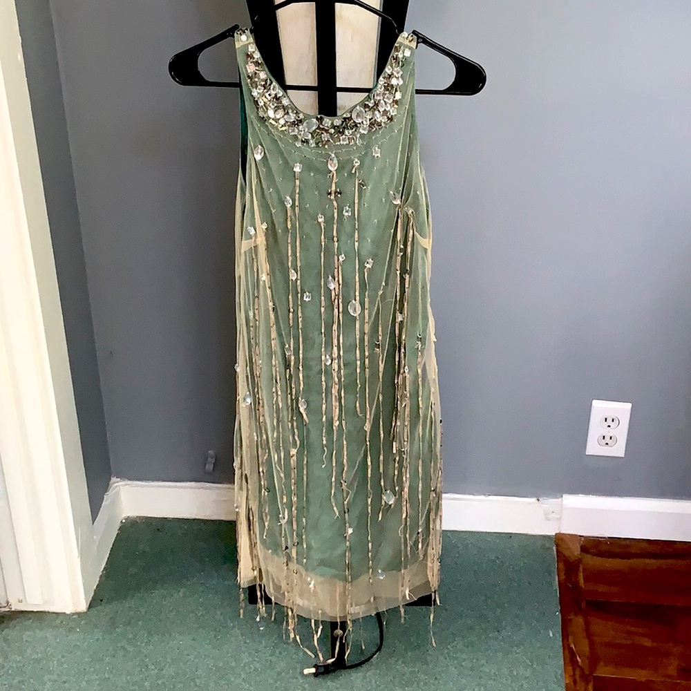 Gorgeous vintage sequined dress with deep back